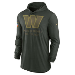 Washington Commanders 2025 Salute to Service Sideline Dri-FIT Lightweight Hooded Pullover Forest Green