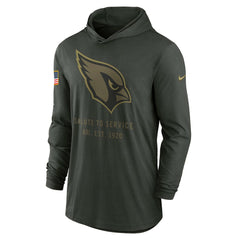 Arizona Cardinals 2025 Salute to Service Sideline Dri-FIT Lightweight Hooded Pullover Forest Green