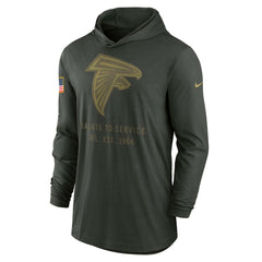 Atlanta Falcons 2025 Salute to Service Sideline Dri-FIT Lightweight Hooded Pullover Forest Green
