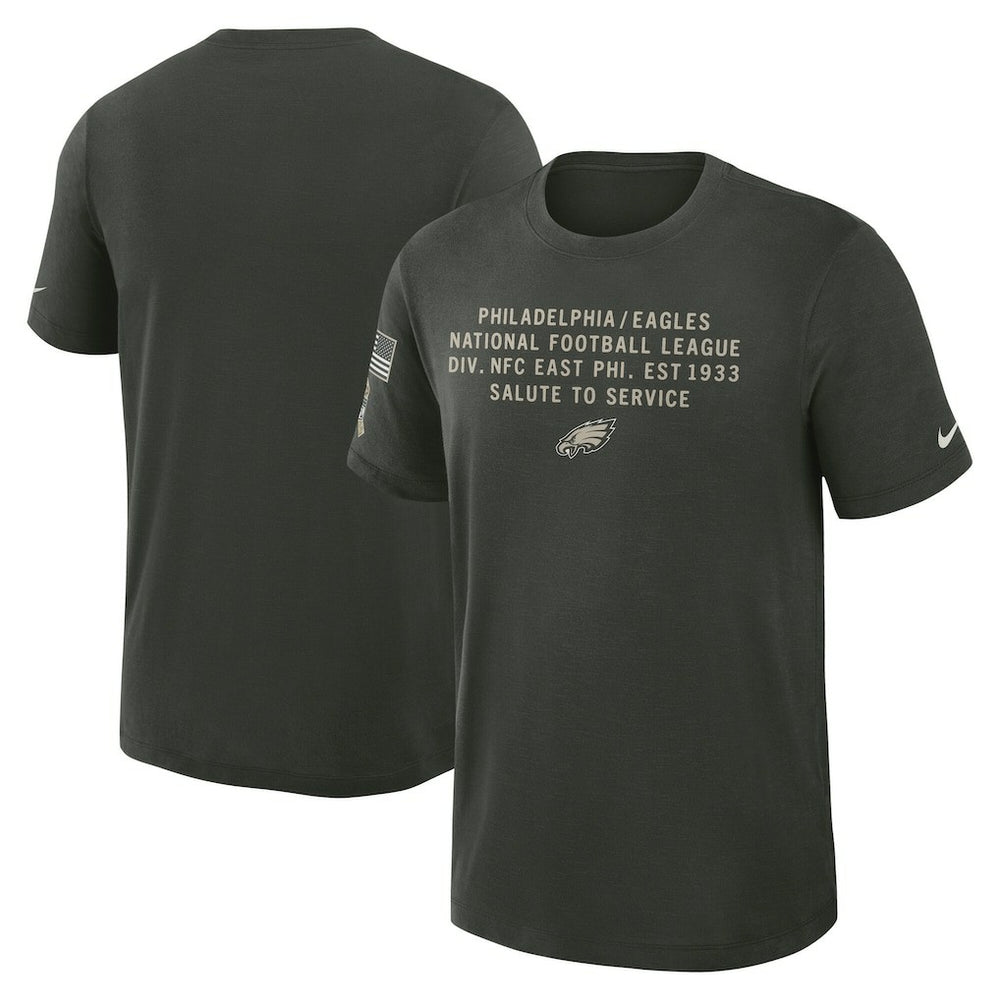 Philadelphia Eagles 2025 Salute to Service Sideline Slub Dri-FIT T-Shirt Dark Green