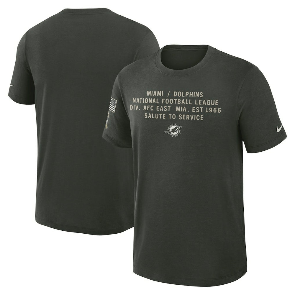 Miami Dolphins 2025 Salute to Service Sideline Slub Dri-FIT T-Shirt Dark Green