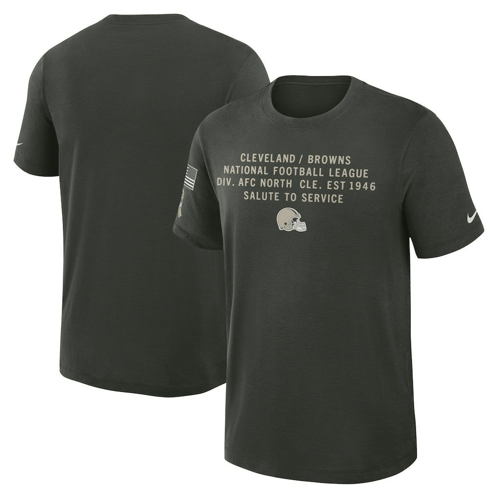 Cleveland Browns 2025 Salute to Service Sideline Slub Dri-FIT T-Shirt Dark Green
