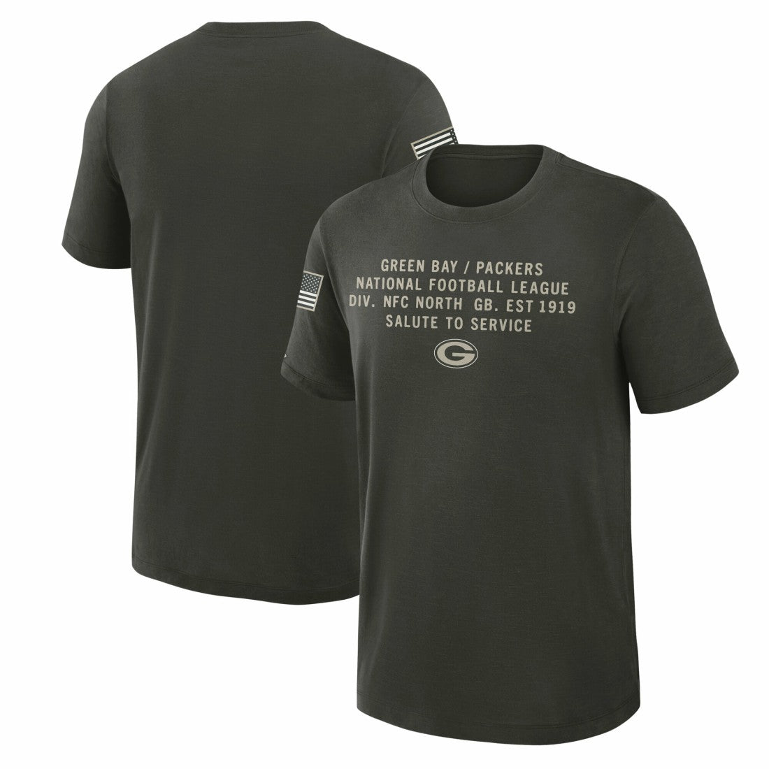 Green Bay Packers 2025 Salute to Service Sideline Slub Dri-FIT T-Shirt Forest Green