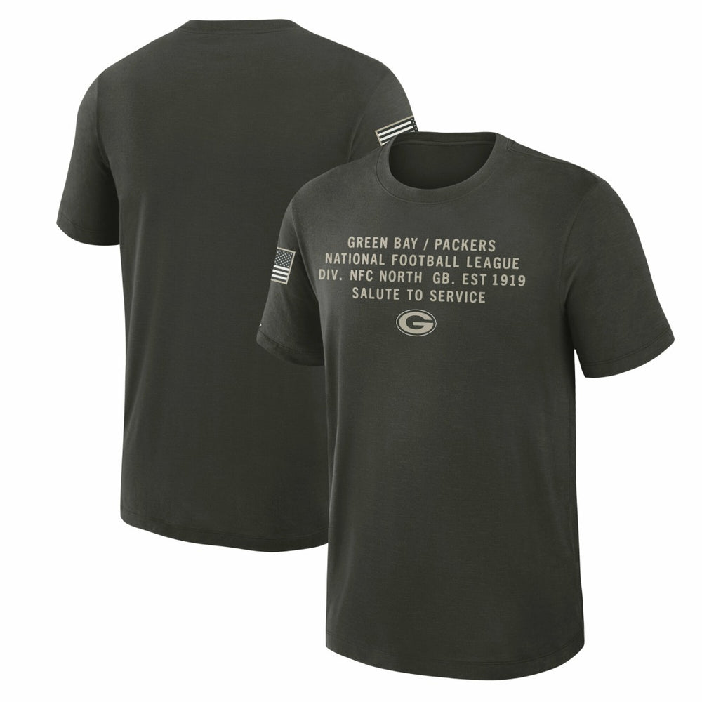 Green Bay Packers 2025 Salute to Service Sideline Slub Dri-FIT T-Shirt Forest Green