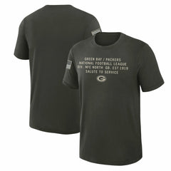 Green Bay Packers 2025 Salute to Service Sideline Slub Dri-FIT T-Shirt Forest Green