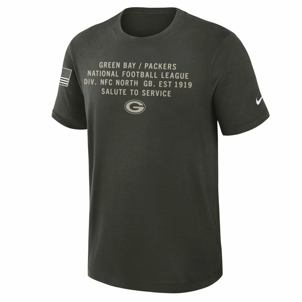 Green Bay Packers 2025 Salute to Service Sideline Slub Dri-FIT T-Shirt Forest Green