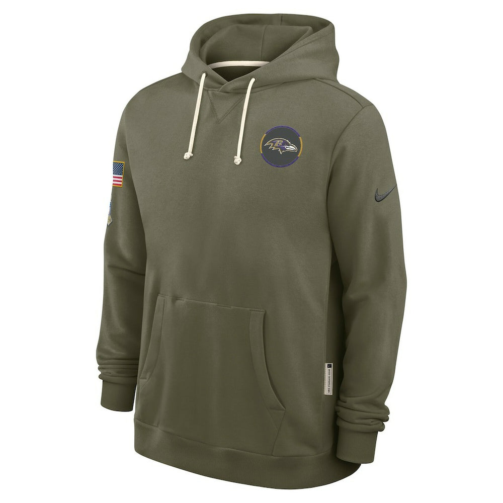 Baltimore Ravens 2025 Salute to Service Sideline Standard Issue Dri-FIT Hoodie Olive