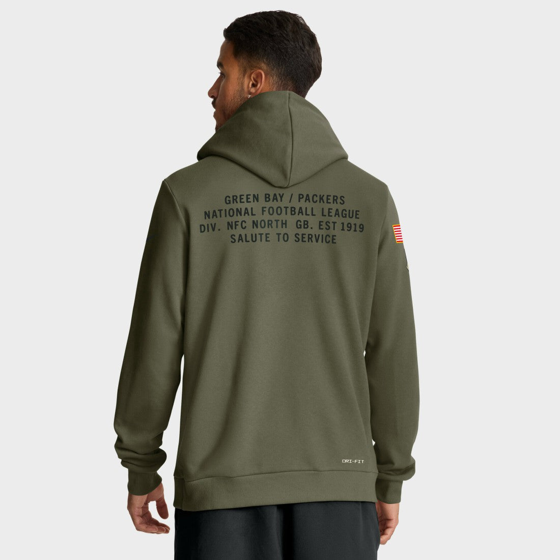 Green Bay Packers 2025 Salute to Service Sideline Standard Issue Dri-FIT Hoodie Olive