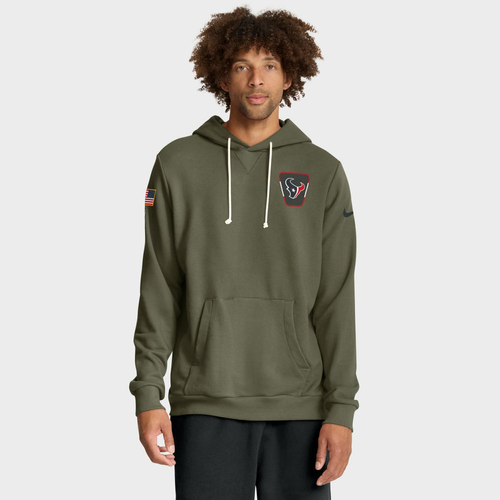 Houston Texans 2025 Salute to Service Sideline Standard Issue Dri-FIT Hoodie Olive