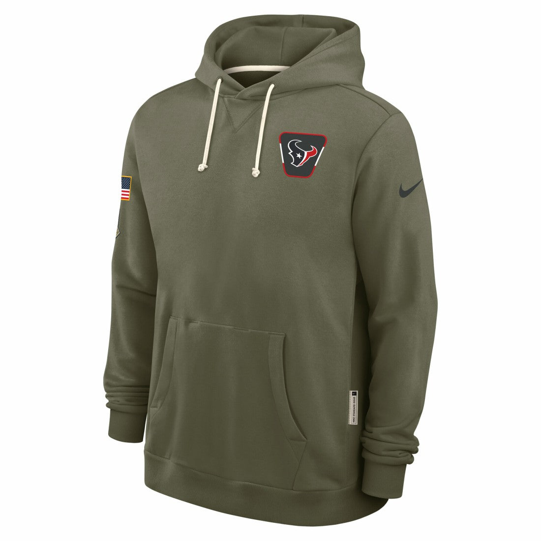 Houston Texans 2025 Salute to Service Sideline Standard Issue Dri-FIT Hoodie Olive