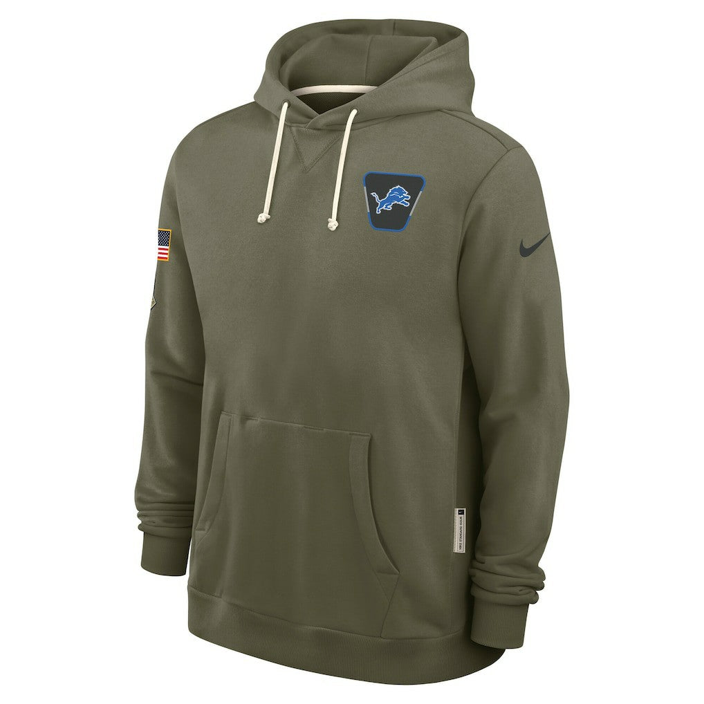 Detroit Lions 2025 Salute to Service Sideline Standard Issue Dri-FIT Hoodie Olive