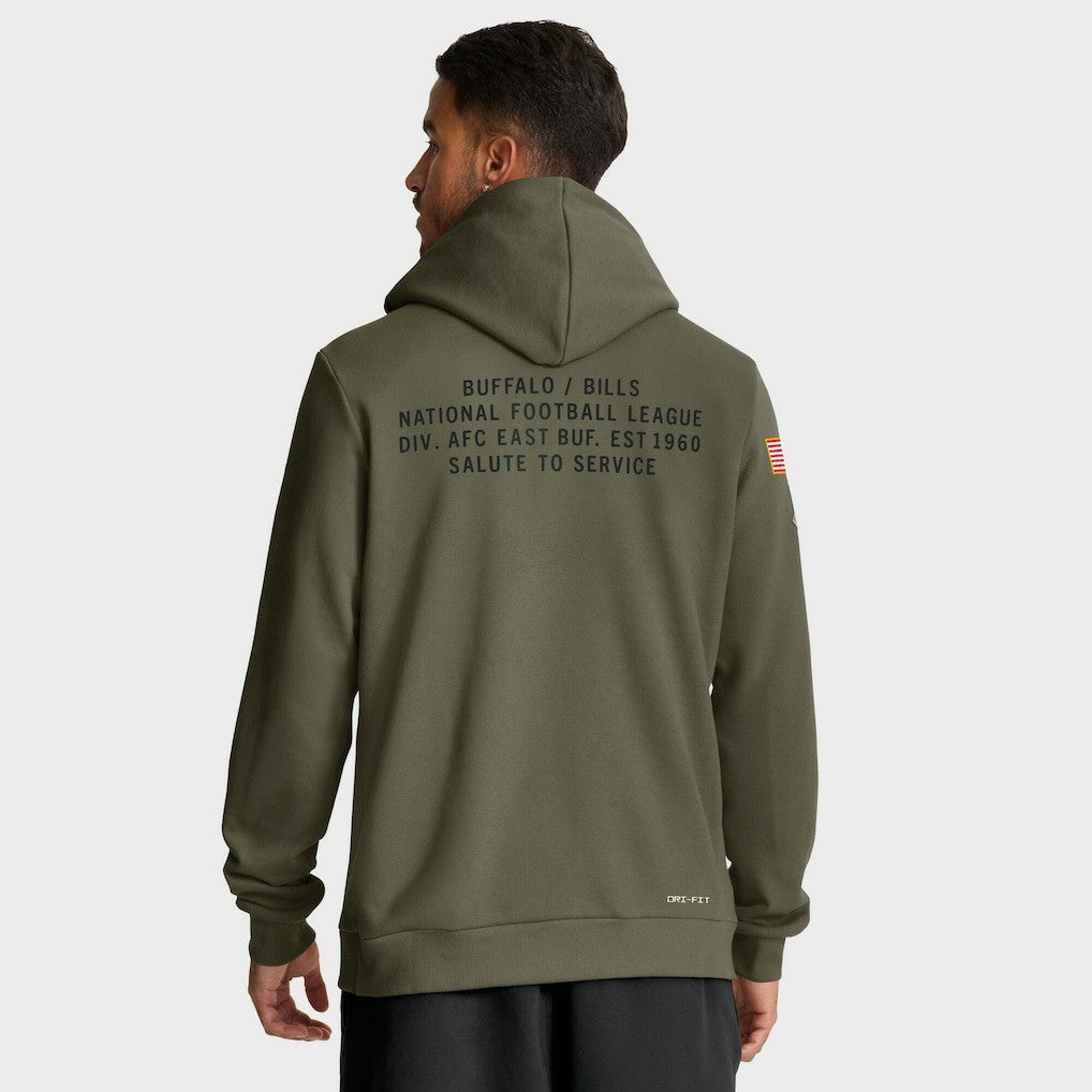 Buffalo Bills 2025 Salute to Service Sideline Standard Issue Dri-FIT Hoodie Olive