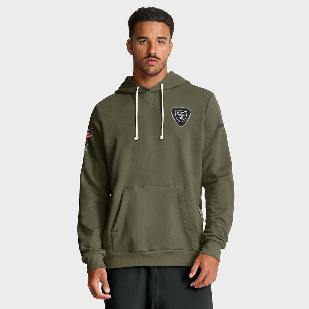 Las Vegas Raiders 2025 Salute to Service Sideline Standard Issue Dri-FIT Hoodie Olive