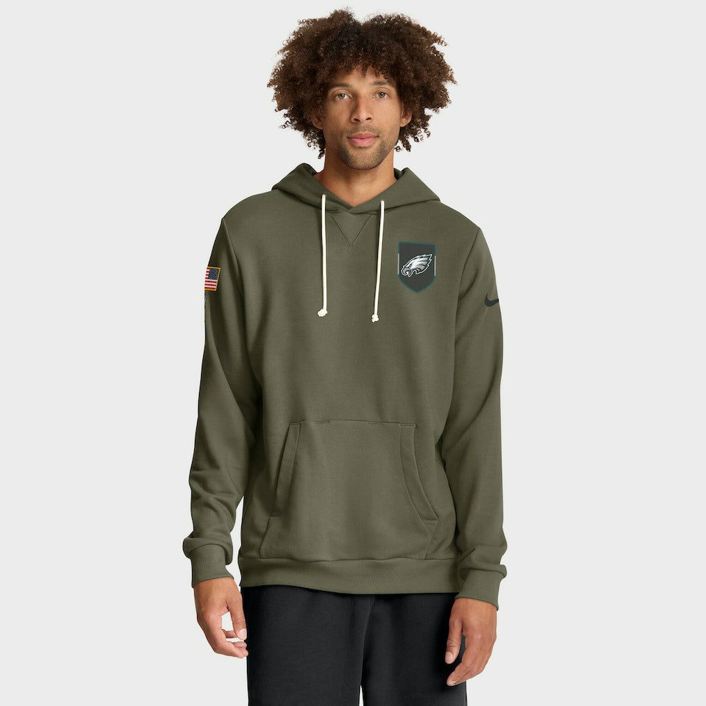 Philadelphia Eagles 2025 Salute to Service Sideline Standard Issue Dri-FIT Hoodie Olive