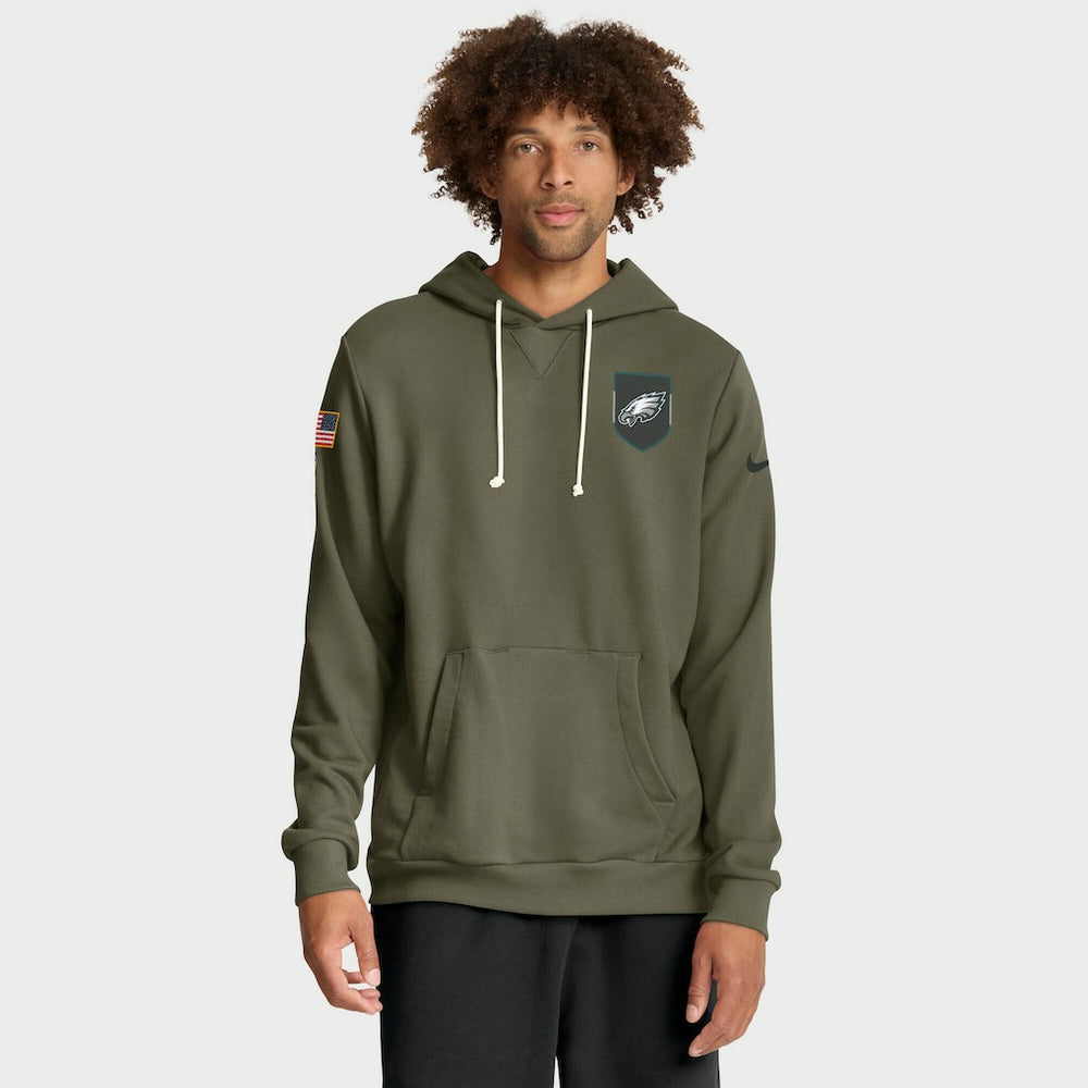 Philadelphia Eagles 2025 Salute to Service Sideline Standard Issue Dri-FIT Hoodie Olive