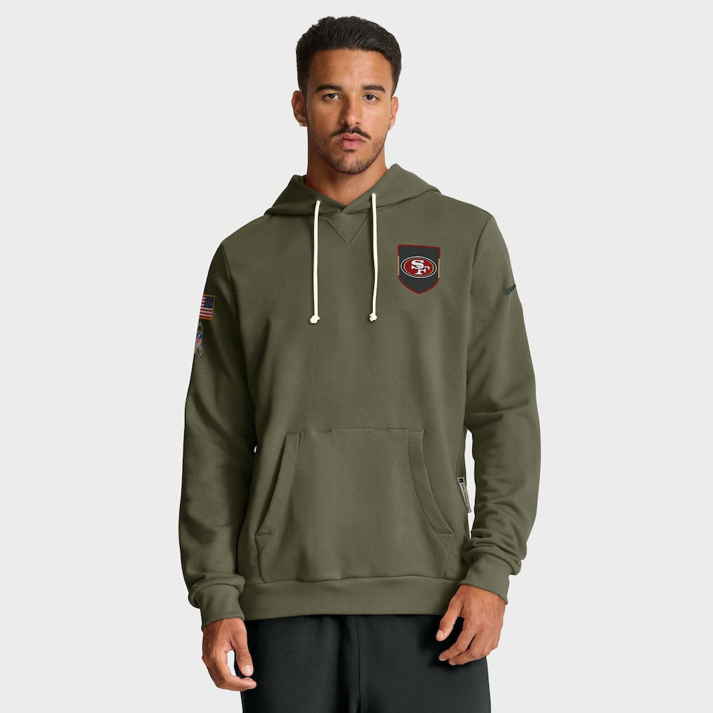 San Francisco 49ers 2025 Salute to Service Sideline Standard Issue Dri-FIT Hoodie Olive