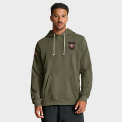 San Francisco 49ers 2025 Salute to Service Sideline Standard Issue Dri-FIT Hoodie Olive
