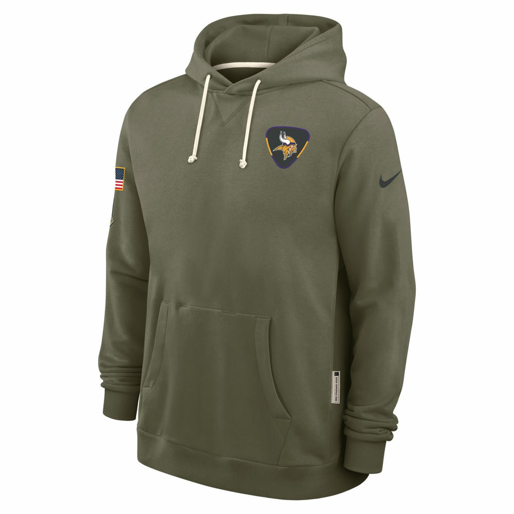 Minnesota Vikings 2025 Salute to Service Sideline Standard Issue Dri-FIT Hoodie Olive