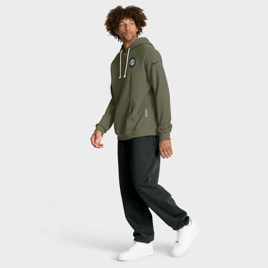Miami Dolphins 2025 Salute to Service Sideline Standard Issue Dri-FIT Hoodie Olive