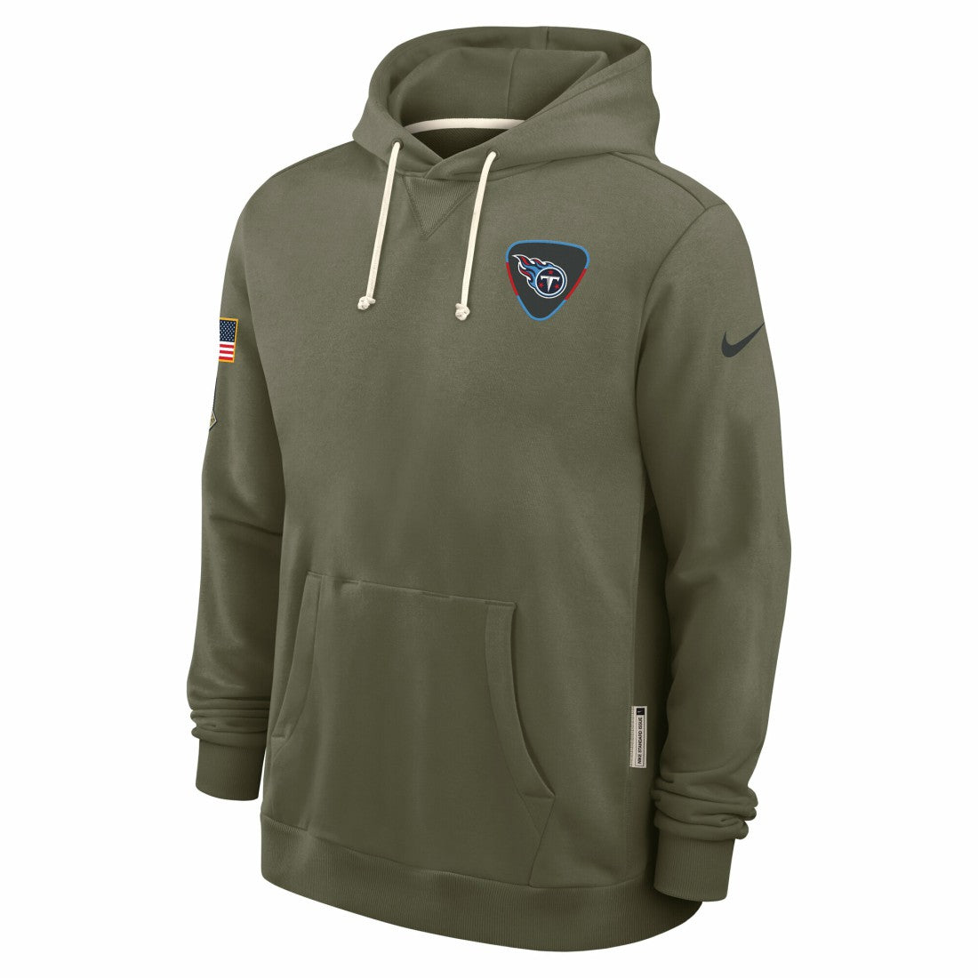 Tennessee Titans 2025 Salute to Service Sideline Standard Issue Dri-FIT Hoodie Olive