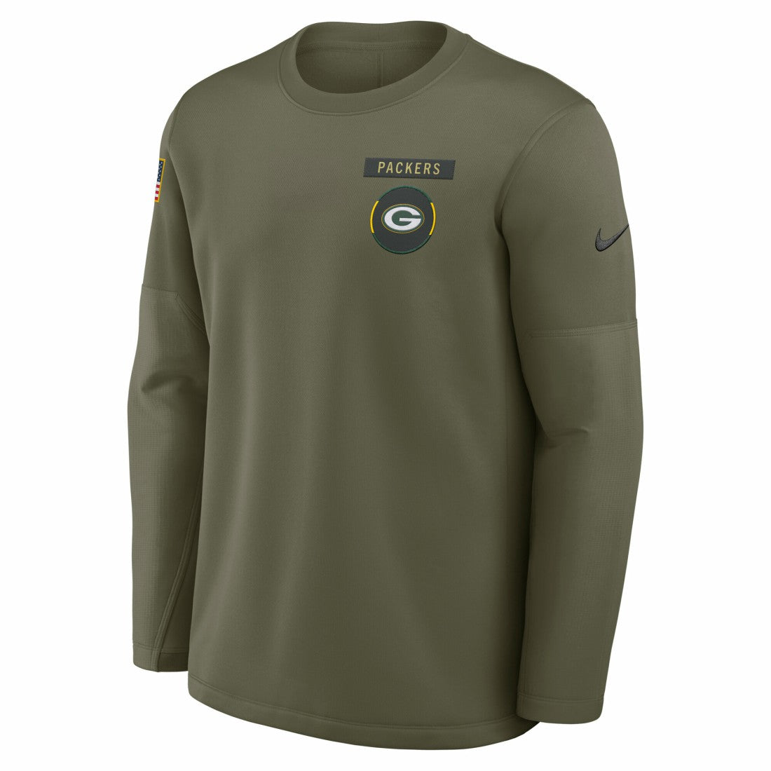 Green Bay Packers 2025 Salute to Service Sideline Coaches Therma-FIT Long Sleeve Shirt Olive