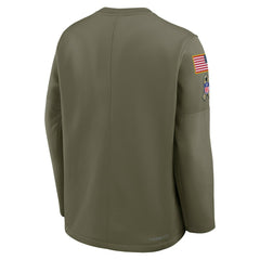 Baltimore Ravens 2025 Salute to Service Sideline Coaches Therma-FIT Long Sleeve Shirt Olive