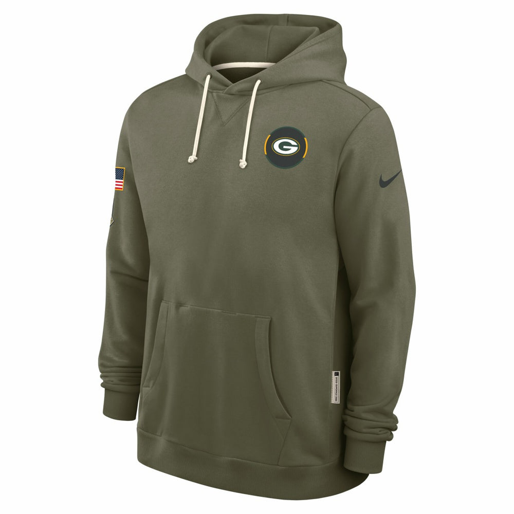 Green Bay Packers Big & Tall 2025 Salute to Service Sideline Dominant Force Dri-FIT Hoodie Olive