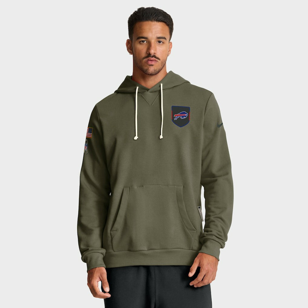 Buffalo Bills Big & Tall 2025 Salute to Service Sideline Dominant Force Dri-FIT Hoodie Olive