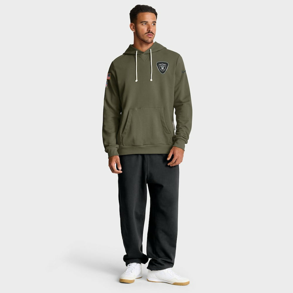 Las Vegas Raiders Big & Tall 2025 Salute to Service Sideline Dominant Force Dri-FIT Hoodie Olive