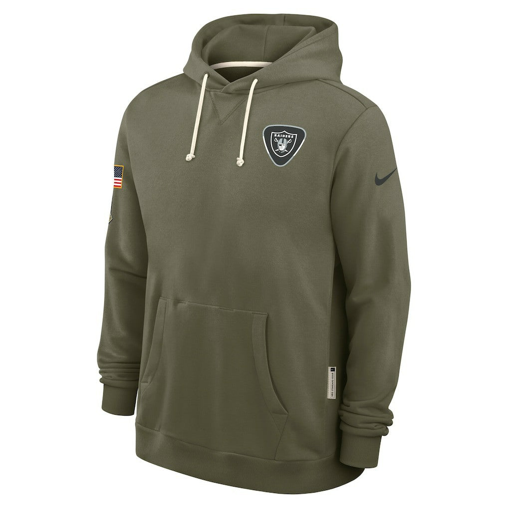 Las Vegas Raiders Big & Tall 2025 Salute to Service Sideline Dominant Force Dri-FIT Hoodie Olive