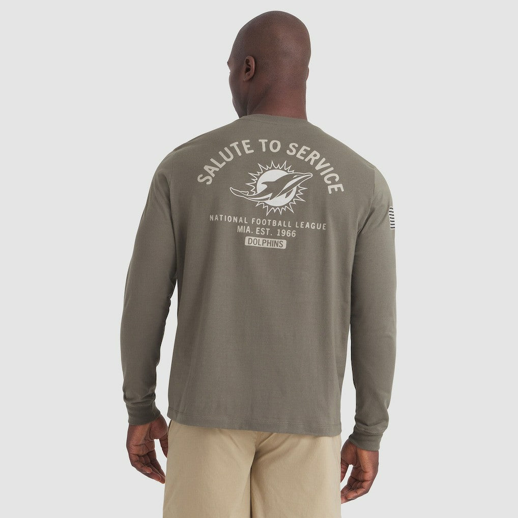 Miami Dolphins 2025 Salute to Service Sideline Long Sleeve T-Shirt Olive
