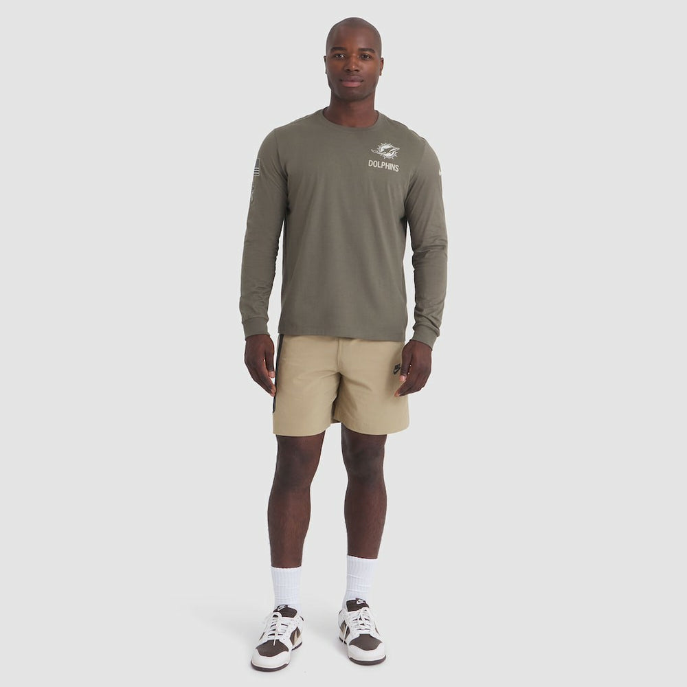 Miami Dolphins 2025 Salute to Service Sideline Long Sleeve T-Shirt Olive
