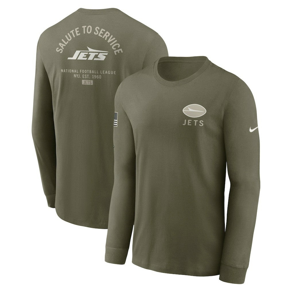 New York Jets 2025 Salute to Service Sideline Long Sleeve T-Shirt Olive