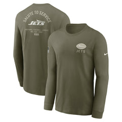 New York Jets 2025 Salute to Service Sideline Long Sleeve T-Shirt Olive