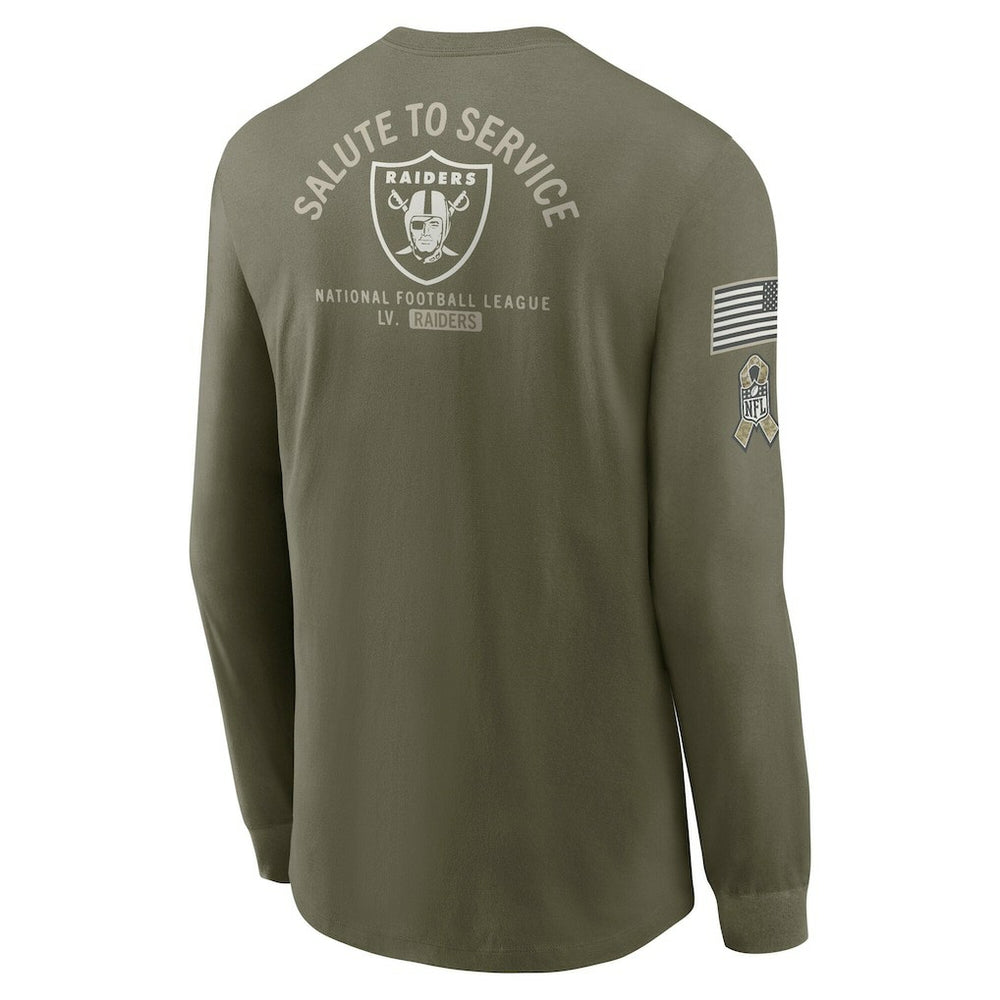 Las Vegas Raiders 2025 Salute to Service Sideline Long Sleeve T-Shirt Olive