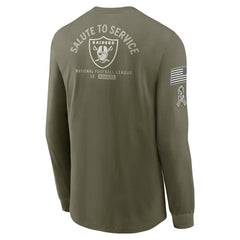 Las Vegas Raiders 2025 Salute to Service Sideline Long Sleeve T-Shirt Olive