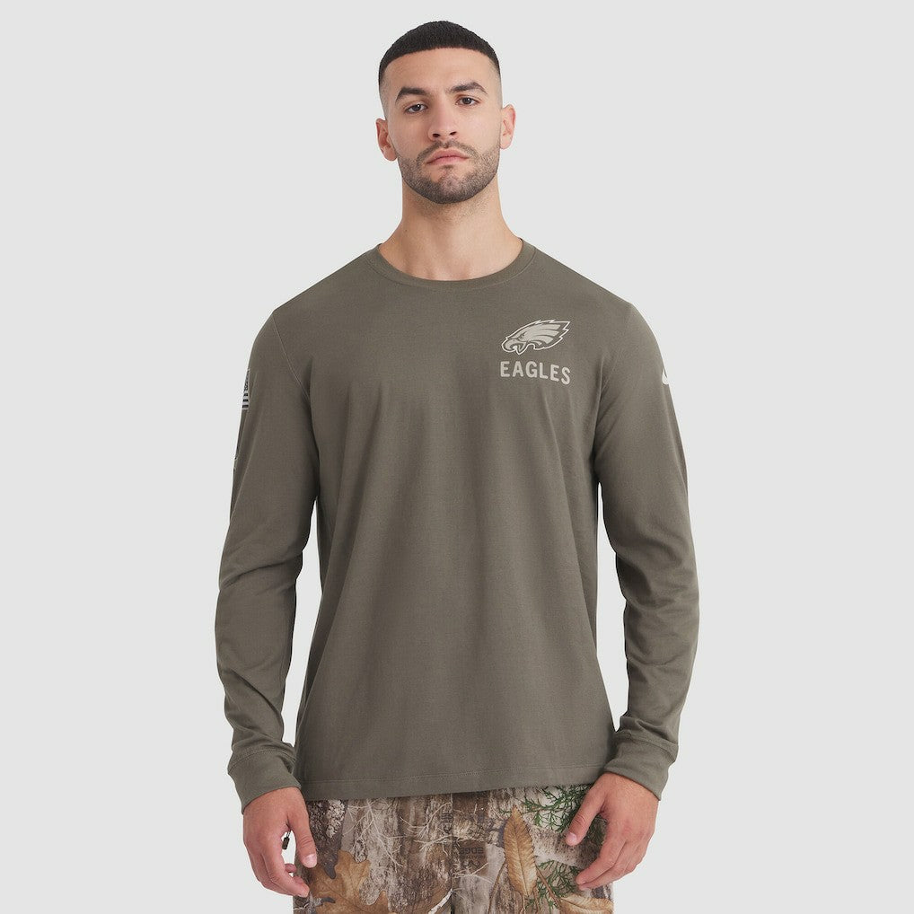 Philadelphia Eagles 2025 Salute to Service Sideline Long Sleeve T-Shirt Olive