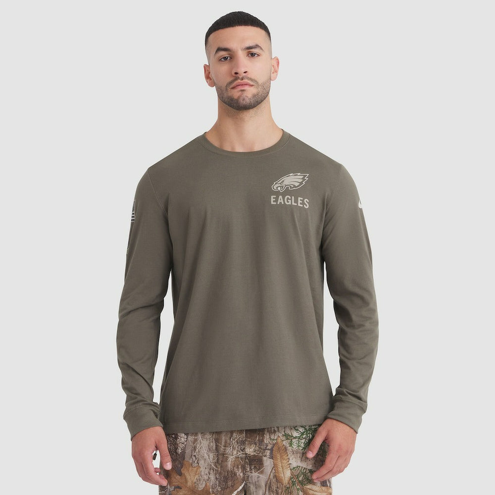 Philadelphia Eagles 2025 Salute to Service Sideline Long Sleeve T-Shirt Olive