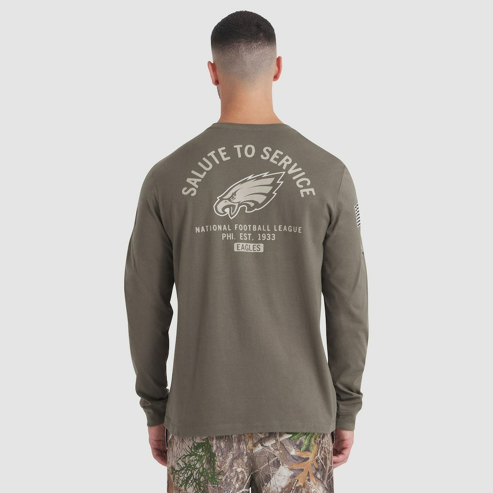 Philadelphia Eagles 2025 Salute to Service Sideline Long Sleeve T-Shirt Olive