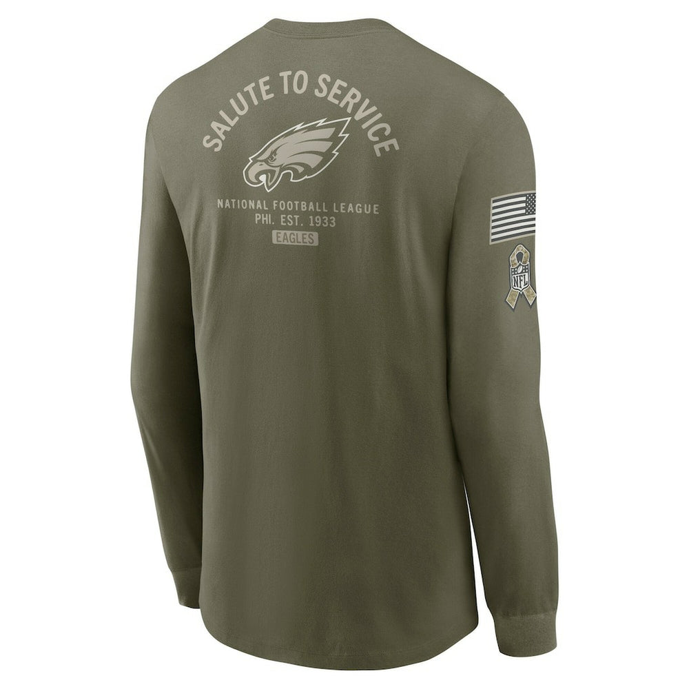 Philadelphia Eagles 2025 Salute to Service Sideline Long Sleeve T-Shirt Olive