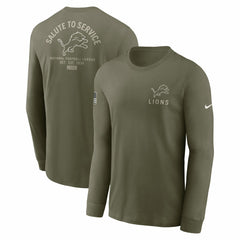 Detroit Lions 2025 Salute to Service Sideline Long Sleeve T-Shirt Olive