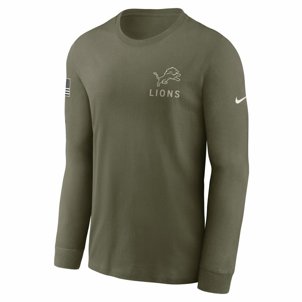 Detroit Lions 2025 Salute to Service Sideline Long Sleeve T-Shirt Olive