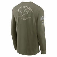 Detroit Lions 2025 Salute to Service Sideline Long Sleeve T-Shirt Olive