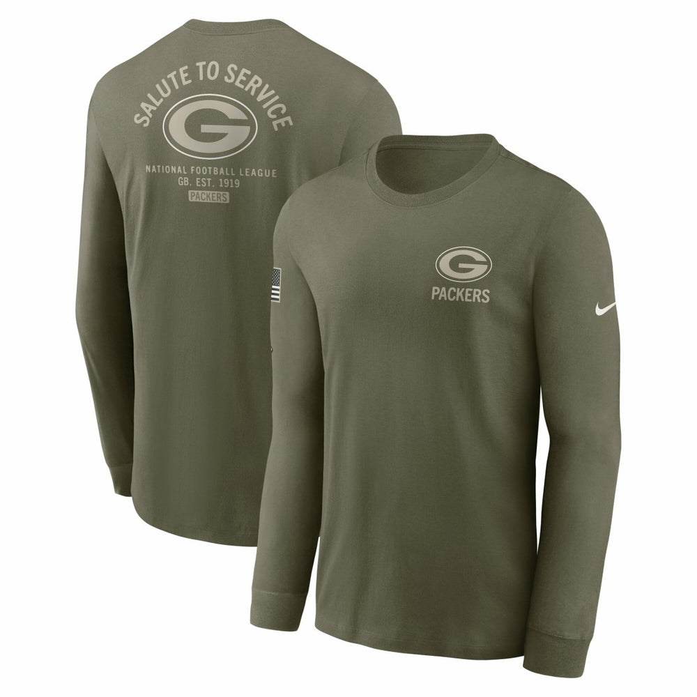 Green Bay Packers 2025 Salute to Service Sideline Long Sleeve T-Shirt Olive