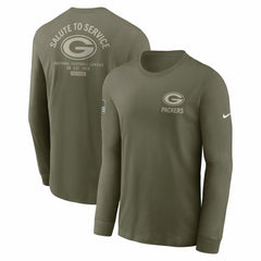 Green Bay Packers 2025 Salute to Service Sideline Long Sleeve T-Shirt Olive