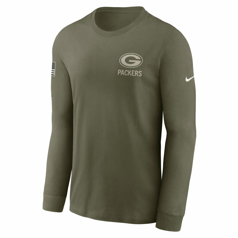 Green Bay Packers 2025 Salute to Service Sideline Long Sleeve T-Shirt Olive