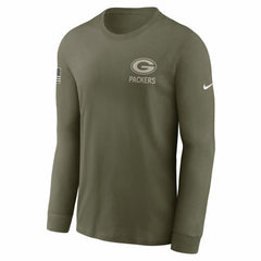 Green Bay Packers 2025 Salute to Service Sideline Long Sleeve T-Shirt Olive