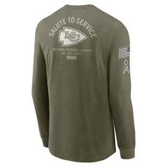 Kansas City Chiefs 2025 Salute to Service Sideline Long Sleeve T-Shirt Olive