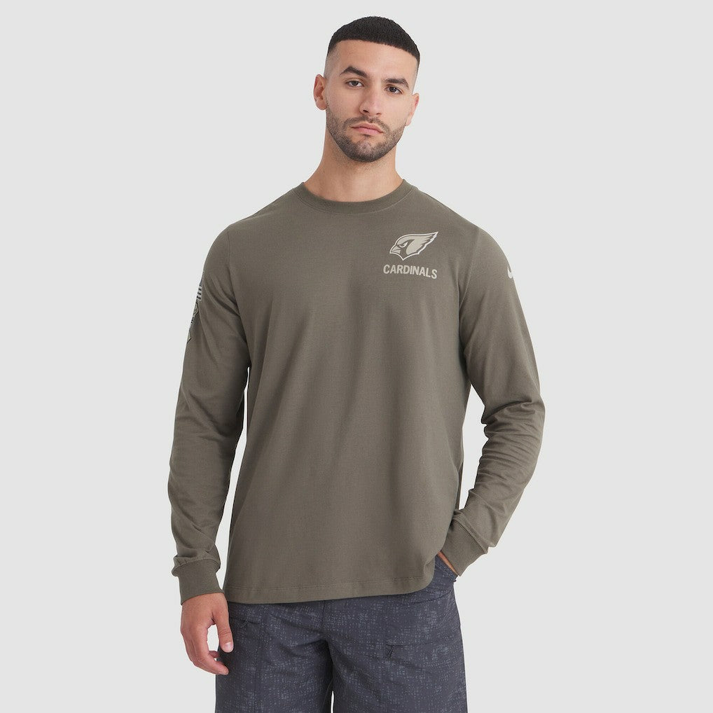 Arizona Cardinals 2025 Salute to Service Sideline Long Sleeve T-Shirt Olive