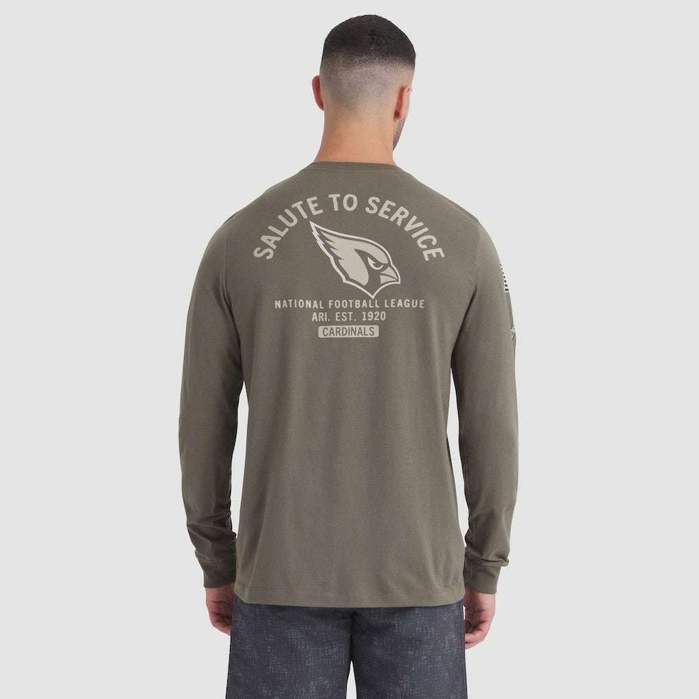 Arizona Cardinals 2025 Salute to Service Sideline Long Sleeve T-Shirt Olive